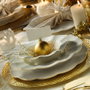 Hermia MLN24Y2694R520 Vajilla de Porcelana 24 Piezas Crema y Dorado Apta para Microondas